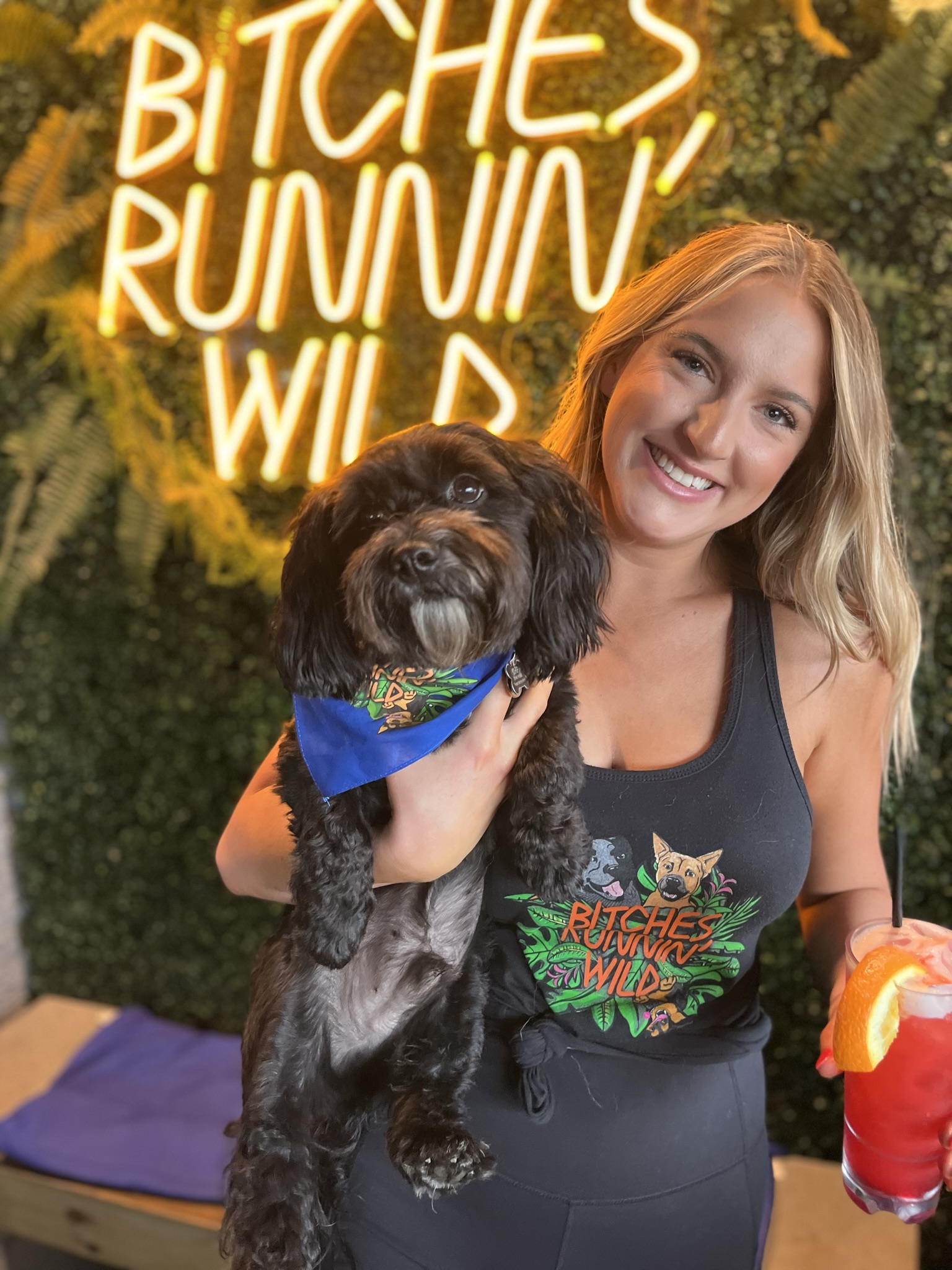 Goldens playing in the yard