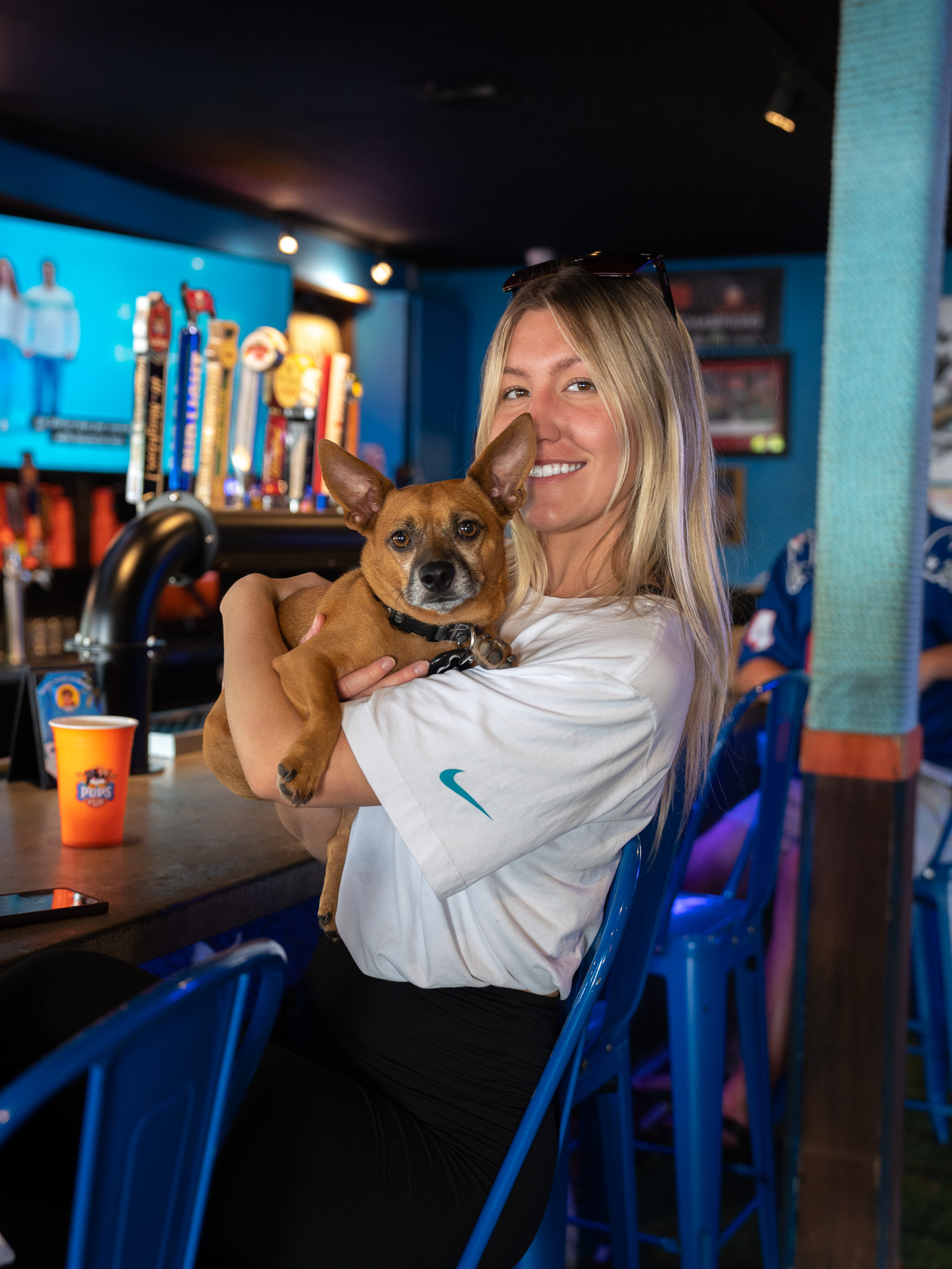 Pup repping the team jersey