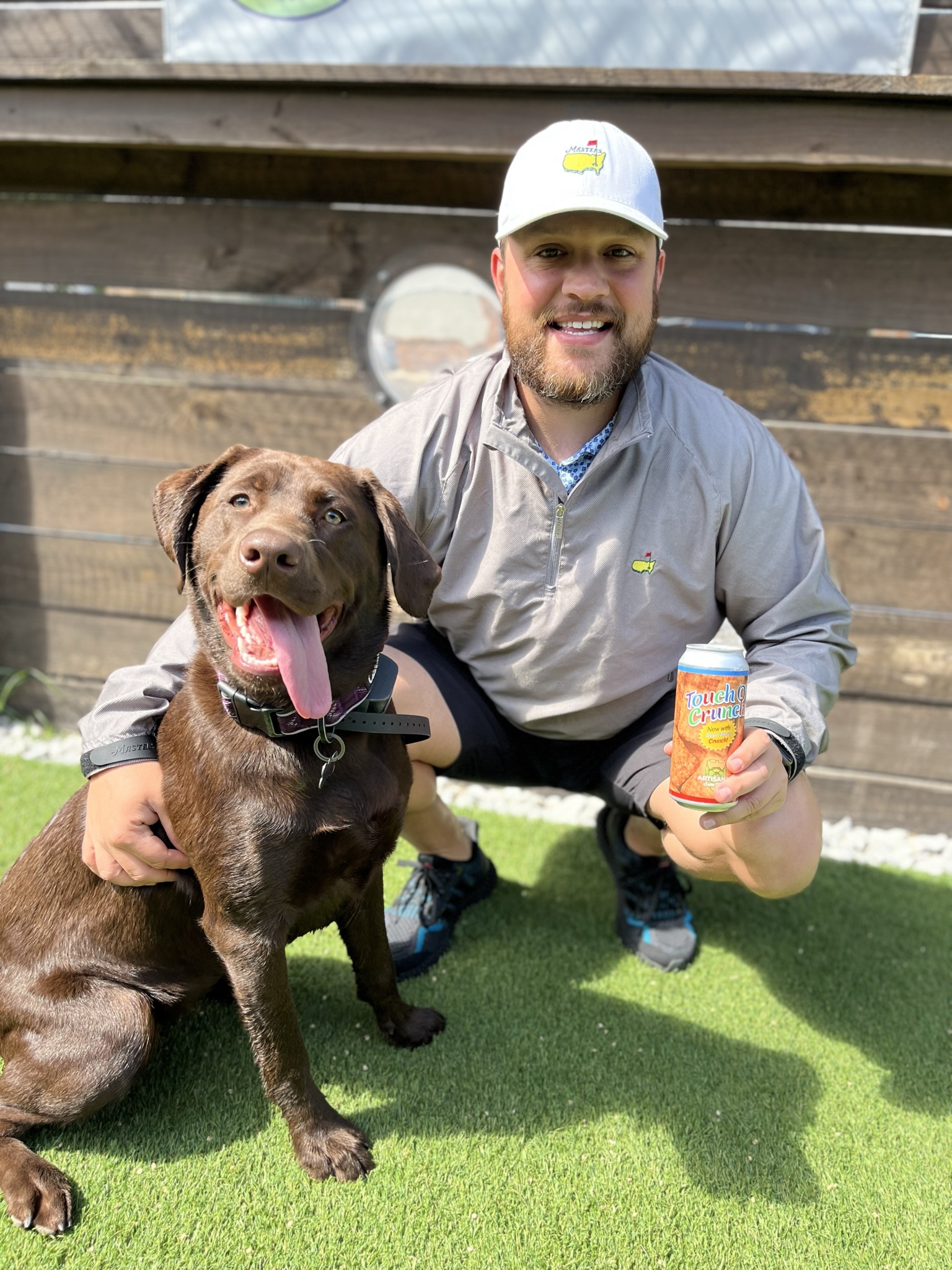 Owner and their pup hanging out